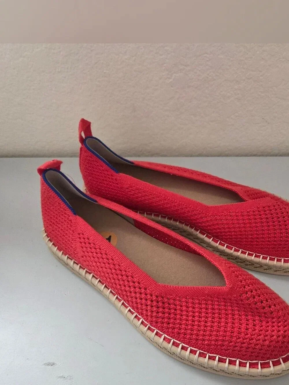 Rothy's The Espadrille Flat Size New Red Hot Slip On Flats Comfort Knit Size 11